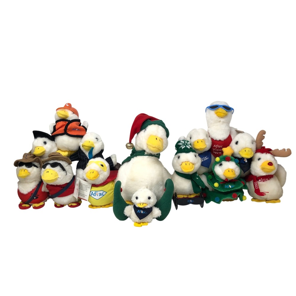 Aflac Duck Plush Lot of 14 White Promotional Stuffed Animals Most Work‎ Sound
